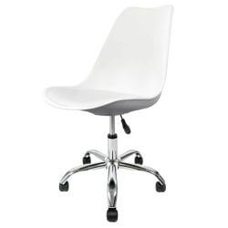 Soho White Plastic Dining Chair with Swivel Base