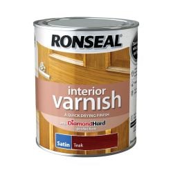 Ronseal 750ml Interior Varnish Satin Teak