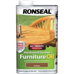 Ronseal 1L Ultimate Protection Hardwood Garden Furniture Oil Natural