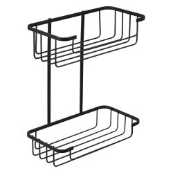 Croydex Wire 2 Tier Cosmetic Basket Matt Black Rust Free