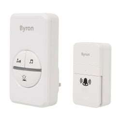 Byron 100m Kinetic Wireless Doorbell Set White