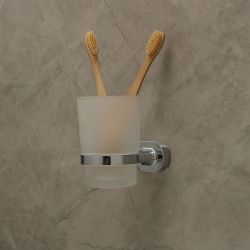 Cairo Glass Tumbler holder chrome