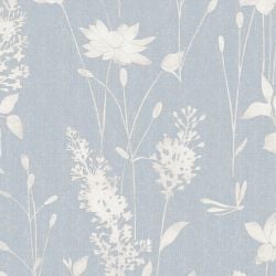 Laura Ashley Dragonfly Garden Chalk Blue Wallpaper