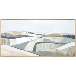 Abstract 80x40 Textured Canvas Printing with Capped Frame and Hand Paint