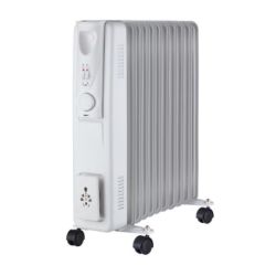 Sunbeam 11 Fin 2.5Kw Timer Oil Radiator - White