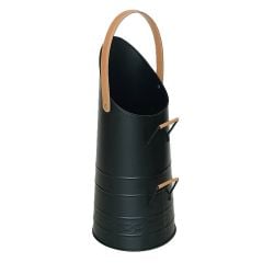 De Vielle Coal Hod with Leather Handle