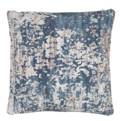 Flatwoven Washable Dash Blue Cushion - 50cm x 50cm