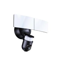 Smart WiFi Twin Floodlight with PIR, 1080P PTZ Camera and Inbuilt Siren, Black Body