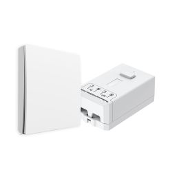 1 Gang Wireless Kinetic Switch White Finish & 150W RF&WiFi Dimmable Receiver, ECO Series