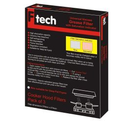 Cooker Filters - Fibertech Universal Viscose Grease Filter (Red) - 3 Pack