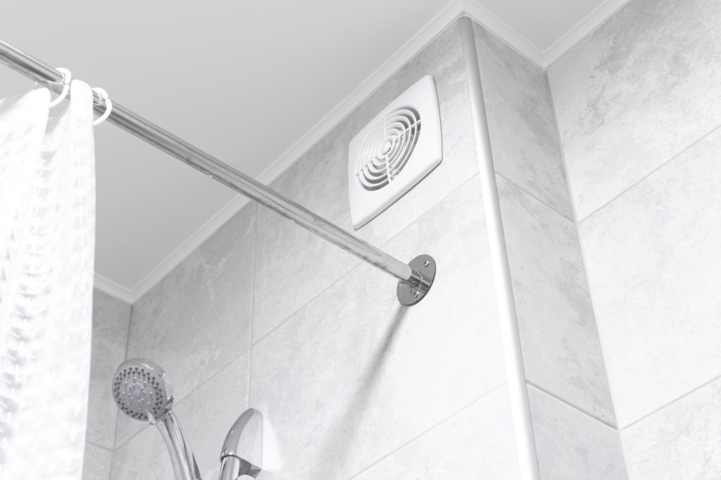 Bathroom ventilation fan in modern interior design apartment