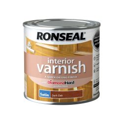 Ronseal 250ml Interior Varnish Satin Dark Oak