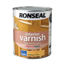 Ronseal 750ml Interior Varnish Satin Antique Pine