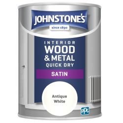 Johnstone's One Coat Quick Dry Satin Antique White 750ml