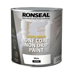 Ronseal Stays White One Coat Trim Paint Satin 750Ml
