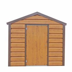 Adman Multistore Wood Effect Metal Shed 8ft x 13ft 6in