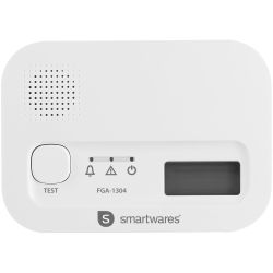 Smartwares FGA-13041 Carbon Monoxide Detector, 10 Year Sensor, Display, Batteries included