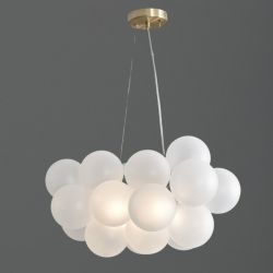 Glass Cloud Pendant Satin Brass