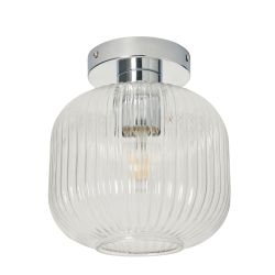 Medio Glass Bathroom Flush Light - Chrome