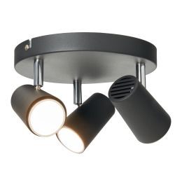 Harvey 3 Light Plate Adjustable Spotlight - Black