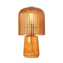 Saima Ribbed Glass Table Lamp - Amber