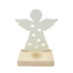 Angel Tea Light Holder 16cm White
