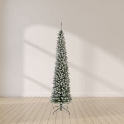 7ft Alaskan Pencil Pine Christmas Tree Green & White