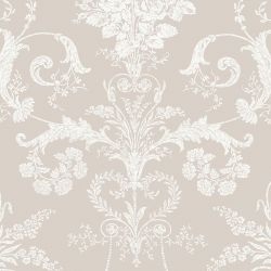 Laura Ashley Josette White & Dove Grey Wallpaper