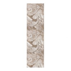Marbled Metallic Natural Runner 66x220cm