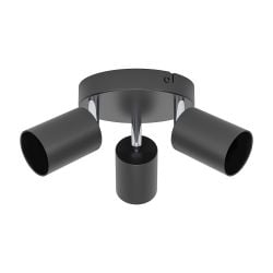 Eglo Basic Reciso-E Black Steel Eco Friendly 3-Light Spotlight