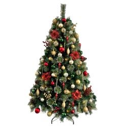 6ft ChristmasTree Decorated Pre Lit Red & Gold