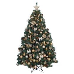 6.5ft Christmas Tree Decorated Pre Lit Gold & Ivory