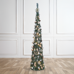 7ft Pop Up Christmas Tree Ivory & Gold