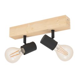 EGLO Townshend 3 Wood & Steel Ceiling 2 Light Spot