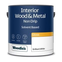 Woodie's Non Drip Gloss Pure Brilliant White 2.5Ltr