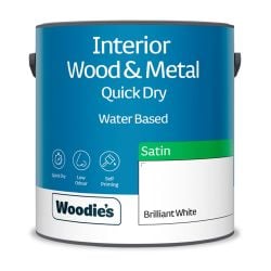 Woodie's Quick Dry Satinwood Brilliant White 2.5Ltr
