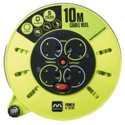 Masterplug 4 Socket 10m Cassette Reel