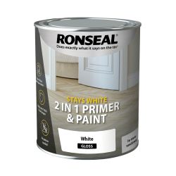Ronseal Stays White 2 In 1 Trim Paint Gloss 750Ml