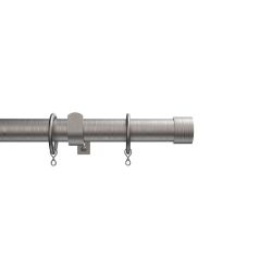 Woodies 25 28mm Ext Stud Pole 120-210cm Satin Steel