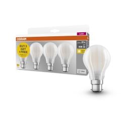 Osram Gls 60W Frosted Fillament B22D Warm White 3 Pack