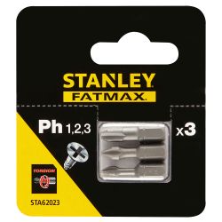 BIT SCDR TORSION PH 1 2 3 X 25mm x3 SE