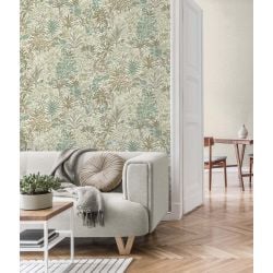 Vymura Capri Palm Landscape Italian Heavyweight Vinyl Wallpaper, Green