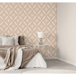 Fine Decor Denver Geometric Diamond Wallpaper, Stone