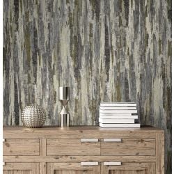 Vymura Gianni Plain Heavyweight Vinyl Wallpaper, Charcoal Taupe