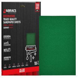 Abracs Decorators Sandpaper Sheet 120g Fine 10pk