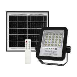 Ener-J 50W Led Floodlights With Solar Panels, 6W Solar Panel, 5Ah Battery, 600 Lumens