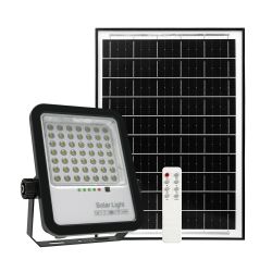 Ener-J 100W Led Floodlights With Solar Panels, 10W Solar Panel, 10Ah Battery, 1200 Lumens