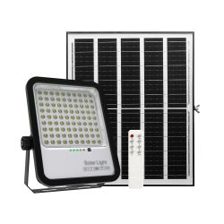 Ener-J 200W Led Floodlights With Solar Panels, 20W Solar Panel, 20Ah Battery, 2200 Lumens