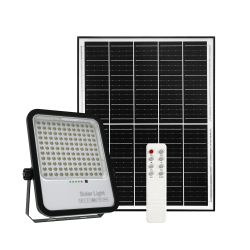 Ener-J 300W Led Floodlights With Solar Panels, 30W Solar Panel, 30Ah Battery, 3300 Lumens
